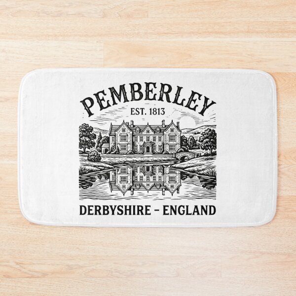 Item preview, Pemberley Est 1813 Derbyshire England Pride and Prejudice Vintage Etching designed and sold by Fenay Designs.