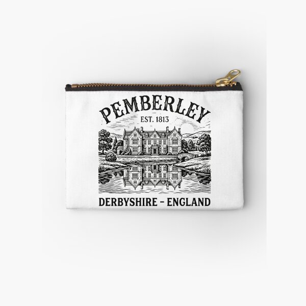 Item preview, Pemberley Est 1813 Derbyshire England Pride and Prejudice Vintage Etching designed and sold by Fenay Designs.