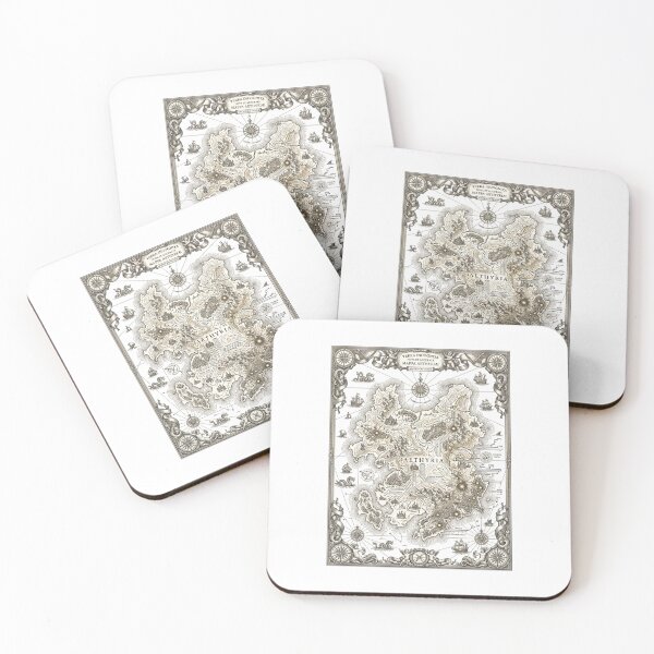Item preview, Aethyria – Antique Fantasy Map with Futuristic Data Nodes designed and sold by KAYJAY DESIGNS.