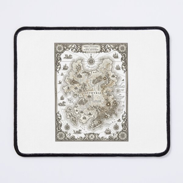 Item preview, Aethyria – Antique Fantasy Map with Futuristic Data Nodes designed and sold by KAYJAY DESIGNS.