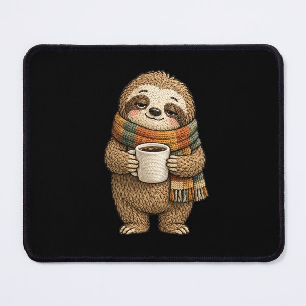 Item preview, Coffee Sloth Cozy Morning Aesthetic | Cute Kawaii Animal Embroidery Style designed and sold by ColorSplash123.
