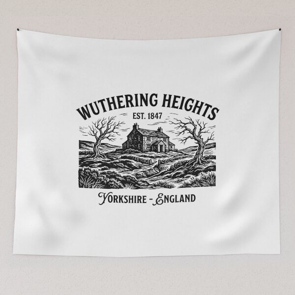 Item preview, Wuthering Heights Est 1847 Yorkshire England Vintage Line Art designed and sold by Fenay Designs.