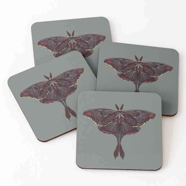 Item preview, Dark Lunar Moth Intricate Design - Maroon Gothic designed and sold by Sophie Elaina Designs.