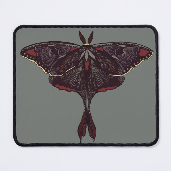 Item preview, Dark Lunar Moth Intricate Design - Maroon Gothic designed and sold by Sophie Elaina Designs.