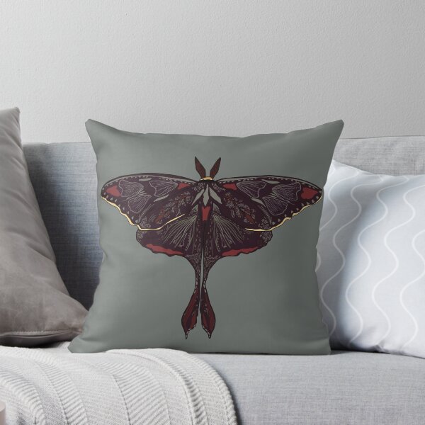 Item preview, Dark Lunar Moth Intricate Design - Maroon Gothic designed and sold by Sophie Elaina Designs.