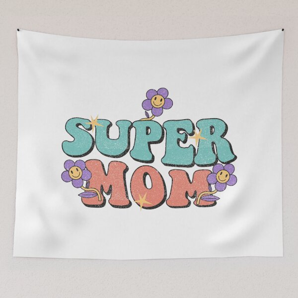 Artikelvorschau, Super Mom Retro Groovy Smiley Flower entworfen und verkauft von ShopVelona.