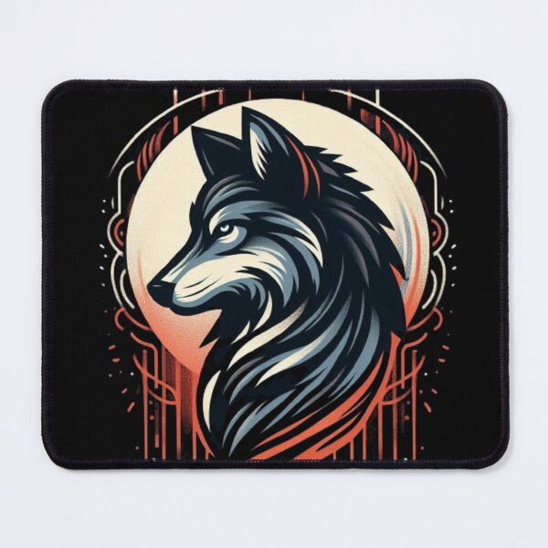 Item preview, Mystic Wolf – Geometric Moon Emblem designed and sold by Dogandesighn.
