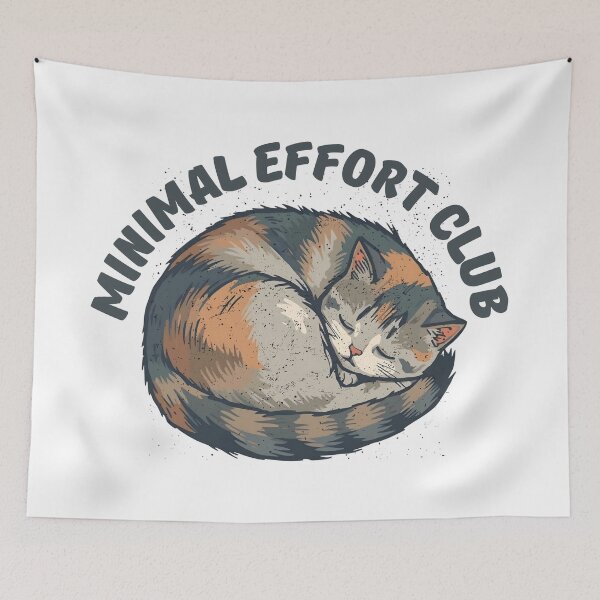 Item preview, Minimal Effort Club Lazy Cat designed and sold by yuki-hana.