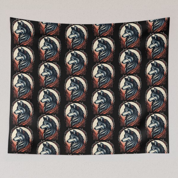 Item preview, Mystic Wolf – Geometric Moon Emblem designed and sold by Dogandesighn.