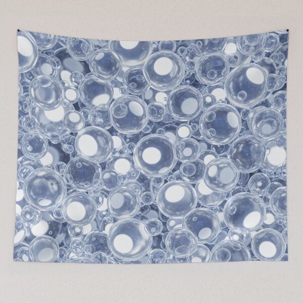 Item preview, Clear Glass Bubble Abstract Pattern | Blue Minimal Luxe Modern Art Print designed and sold by Kaleidoscope Print.
