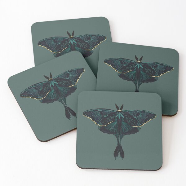 Item preview, Dark Lunar Moth Intricate Design - Blue Glow designed and sold by Sophie Elaina Designs.