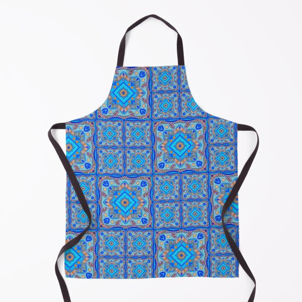 Artikelvorschau, Orientalisches Retro‑Fliesenmuster in Blau‑Beige entworfen und verkauft von anamariafischer.