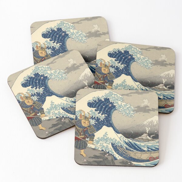 Item preview, Samurai Cat vs The Great Wave Ukiyo-e Japanese Woodblock Print - Epic Warrior Cat Facing Giant Ocean Wave Hokusai Style Art designed and sold by Vandy Fullam.