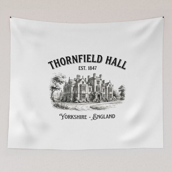 Item preview, Thornfield Hall Est 1847 Yorkshire England Jane Eyre Vintage Manor designed and sold by Fenay Designs.