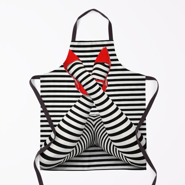 Item preview, Optical Illusion Legs in Red Heels | Black and White Striped Pop Art Print designed and sold by Kaleidoscope Print.