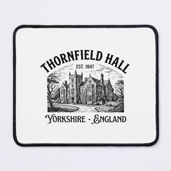 Item preview, Thornfield Hall Est 1847 Yorkshire England Jane Eyre Vintage Etching designed and sold by Fenay Designs.