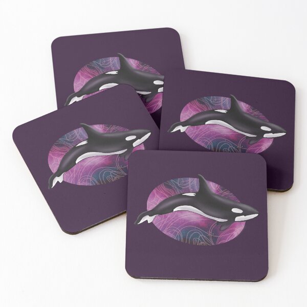 Item preview, Orca in Space - Pink and Blue Nebula designed and sold by Sophie Elaina Designs.