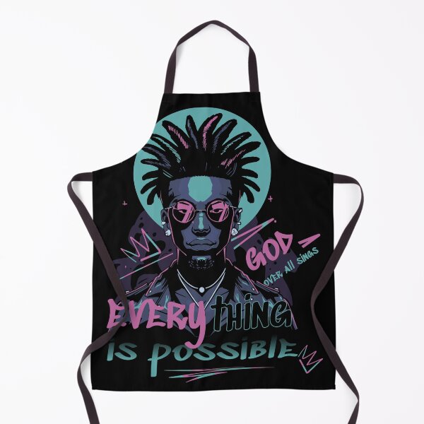 Item preview, Everything Is Possible Street Art Afro Futuristic Portrait | Neon Urban Motivation Design designed and sold by SeoulInkSoul.