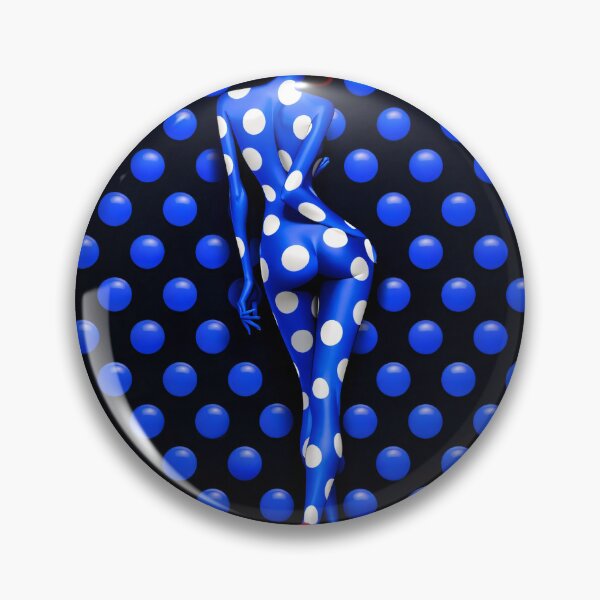 Item preview, Blue Polka Dot Fashion Figure in Red Heels | Surreal Pop Art Print designed and sold by Kaleidoscope Print.