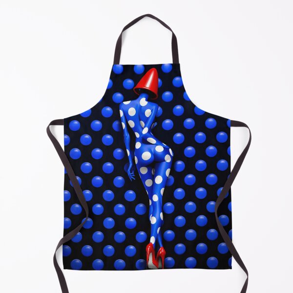 Item preview, Blue Polka Dot Fashion Figure in Red Heels | Surreal Pop Art Print designed and sold by Kaleidoscope Print.