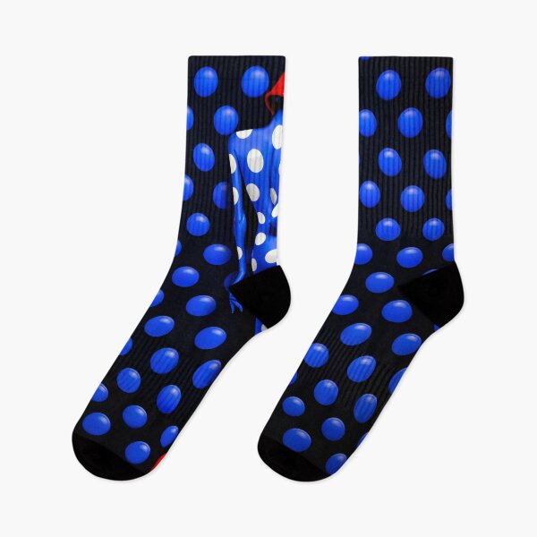 Item preview, Blue Polka Dot Fashion Figure in Red Heels | Surreal Pop Art Print designed and sold by Kaleidoscope Print.