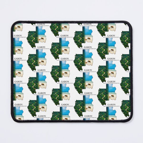 Item preview, Gabon Map Art - Pristine National Parks & Biodiversity Wildlife Design designed and sold by AbulailArt.
