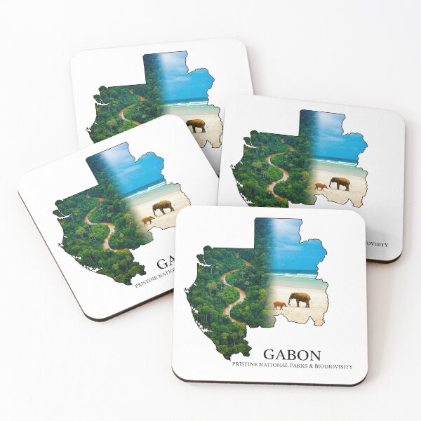 Item preview, Gabon Map Art - Pristine National Parks & Biodiversity Wildlife Design designed and sold by AbulailArt.