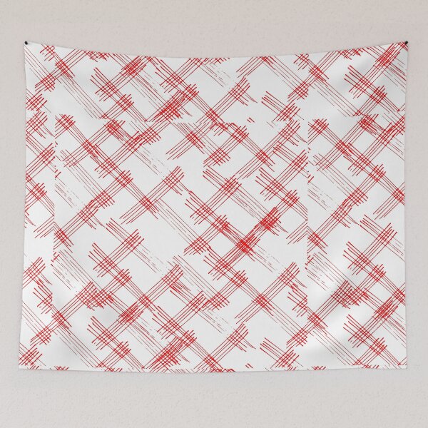 Item preview, Geometric criss-cross pattern of intersecting red lines on a clean white background. designed and sold by Giree07.