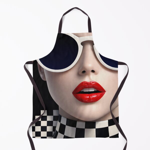 Item preview, Chic Woman in White Sunglasses | Red Lips Black and White Fashion Pop Art designed and sold by Kaleidoscope Print.