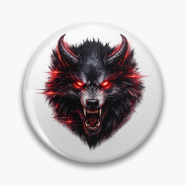 Item preview, Glitch Demon Wolf – Cyberpunk Beast with Red Eyes designed and sold by UnglaublichGut.