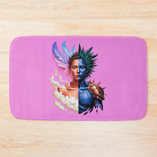 Item preview, Half Angel Half Warrior Woman Fantasy Duality Portrait designed and sold by Amanda's Factory.