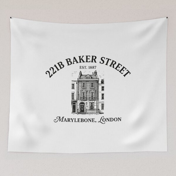 Item preview, 221B Baker Street Est 1887 Marylebone London Sherlock Holmes Vintage Etching designed and sold by Fenay Designs.