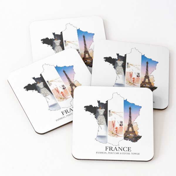 Item preview, France Map Art - Fashion, Perfume & Eiffel Tower Paris Design designed and sold by AbulailArt.