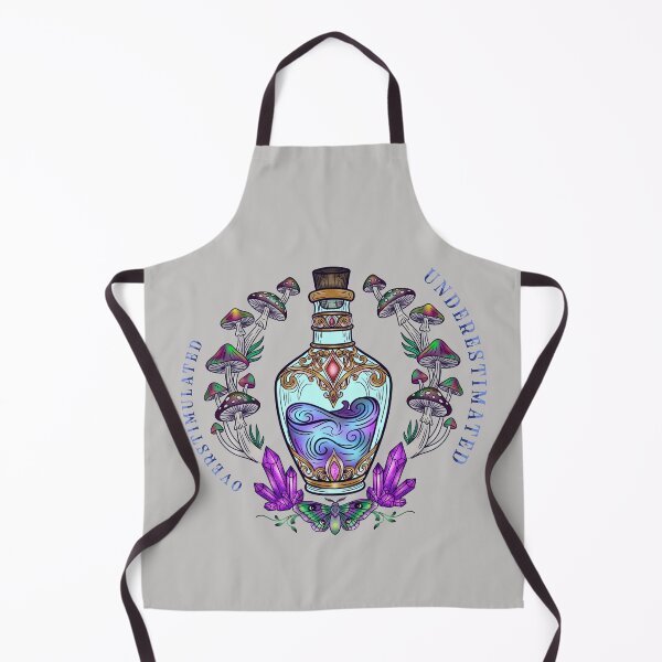 Item preview, Overstimulated Underestimated Potion Bottle Mushroom Crystal Moth Neurodivergent Witchy Design designed and sold by Ink & Kind Studio.