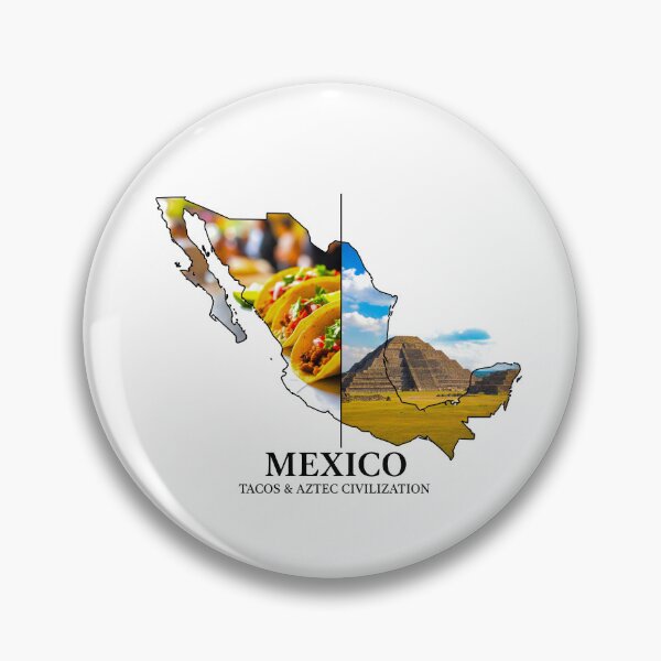 Item preview, Mexico Map Art - Tacos & Ancient Aztec Civilization Design designed and sold by AbulailArt.