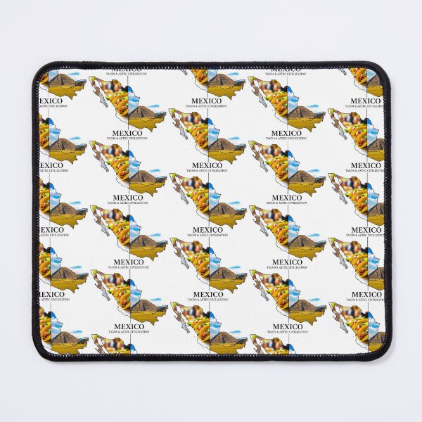 Item preview, Mexico Map Art - Tacos & Ancient Aztec Civilization Design designed and sold by AbulailArt.