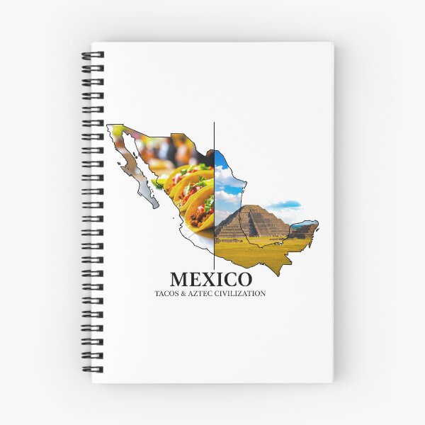 Item preview, Mexico Map Art - Tacos & Ancient Aztec Civilization Design designed and sold by AbulailArt.