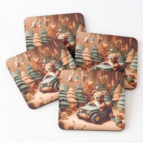 Item preview, Clay Bear Adventure – Handcrafted Forest Scene designed and sold by jdz031.