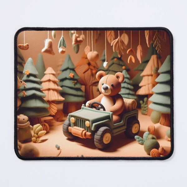 Item preview, Clay Bear Adventure – Handcrafted Forest Scene designed and sold by jdz031.