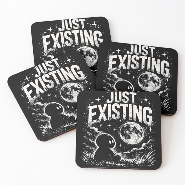 Item preview, Just Existing – Minimal Tired Mood Moon Night Design designed and sold by SzyMazDesign.