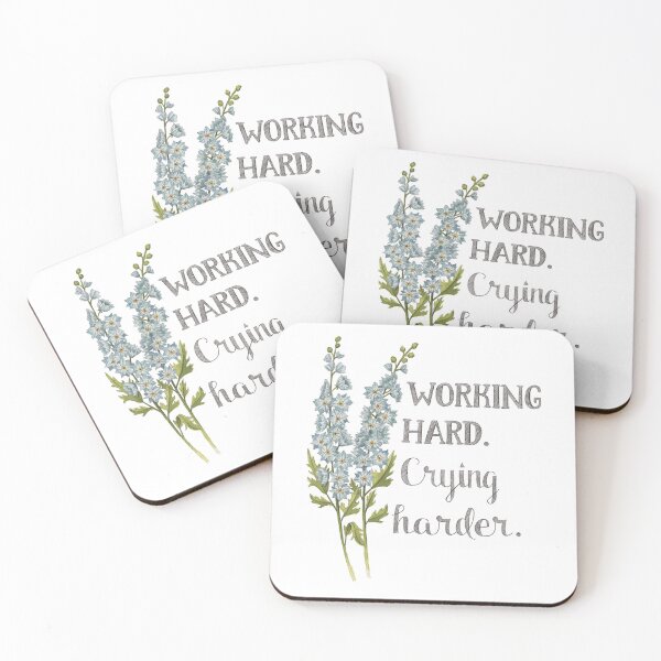Item preview, Working Hard. Crying Harder. Blue Flowers  designed and sold by NaughtyFlorals.