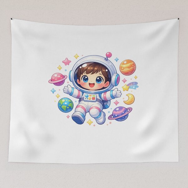 Item preview, Cute Cartoon Child Floating in Space - Pastel Galaxy Sticker Design designed and sold by MKreative Studio.