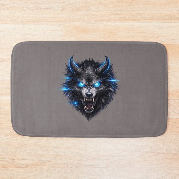 Item preview, Glitch Demon Wolf Blue Eyes – Cyberpunk Beast designed and sold by UnglaublichGut.