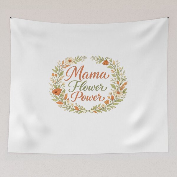Item preview, Mama Flower Power - Elegant Boho Floral Typography Design designed and sold by MKreative Studio.