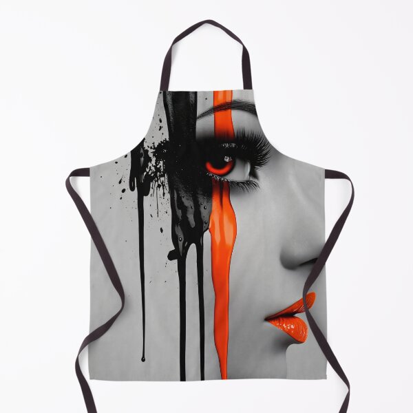 Item preview, Abstract Woman Face with Red and Black Paint Drips | Bold Modern Portrait Art designed and sold by Kaleidoscope Print.