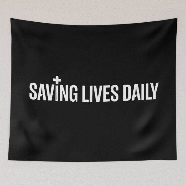 Item preview, Saving Lives Daily - Minimalist Typography Medical White Text designed and sold by ModdiesColors.