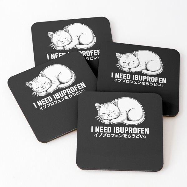 Item preview, I Need Ibuprofen Funny Cat Meme Japanese designed and sold by Dressed For  Duty.