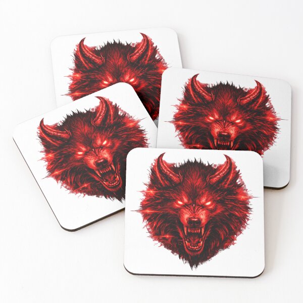 Item preview, Glitch Demon Wolf Red Neon – Cyberpunk Beast designed and sold by UnglaublichGut.