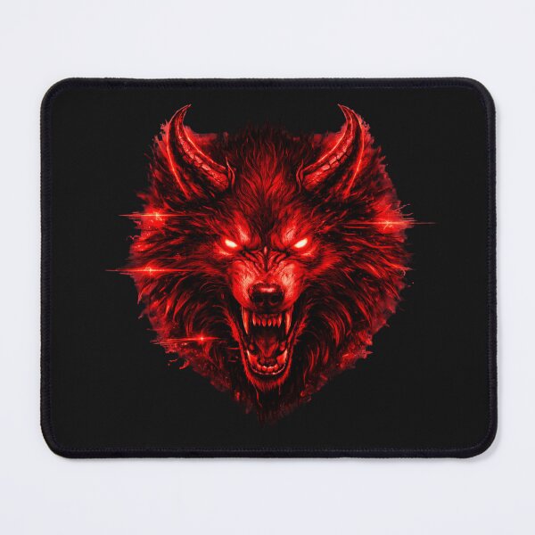 Item preview, Glitch Demon Wolf Red Neon – Cyberpunk Beast designed and sold by unglaublichGut.