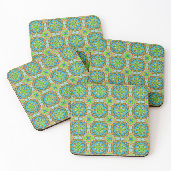 Item preview, Vibrant Optical Tile Pattern in Green‑Blue‑Orange designed and sold by anamariafischer.